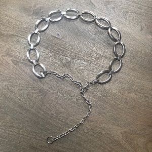 Chrome Silver Oval Belt   M-L-XL ?